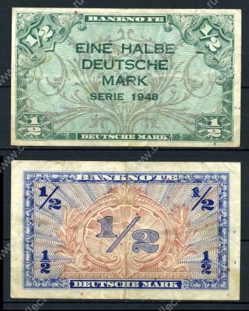 Германия • ФРГ 1948 г. • P# 1a • ½ марки • регулярный выпуск • VF+