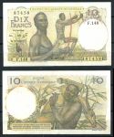 Французская Западная Африка 1954 г. • P# 37 • 10 франков • охотники • регулярный выпуск • XF