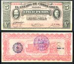 Мексика Штаты и провинции • Чиуауа 1915 г. • P# s532c • 5 песо • печать Соноры(синяя) • регулярный выпуск • XF+
