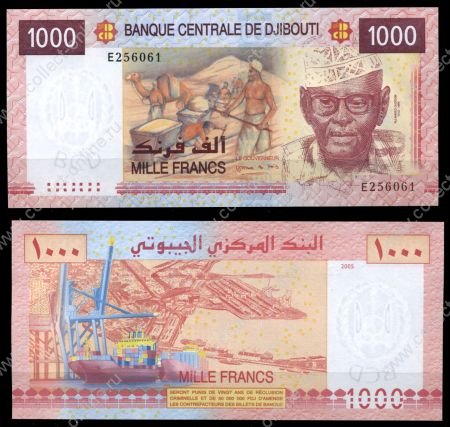 Джибути 2005 г. P# 42 • 1000 франков • Али Ахмеда Оудум • регулярный выпуск • UNC пресс 