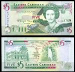 Восточные Карибы • Монтсеррат 1994 г. • P# 31m • 5 долларов • Елизавета II • водопад • регулярный выпуск • UNC пресс ( кат. - $ 80 )