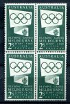 Австралия 1955 г. • Gb# 280a (SC# 286 ) • 2 sh. • Летние Олимпийские Игры 1956 г. (Мельбурн) • кв. блок • MNH OG VF