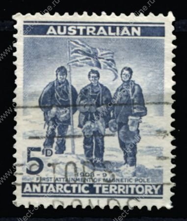 Австралийская антарктическая территория 1961 г. • Gb# 6 • 5 d. • Исследователи Антарктики • Used F-VF