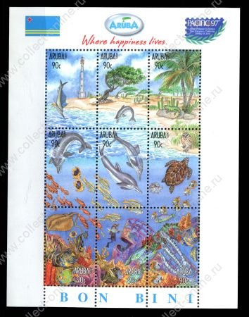 АРУБА 1997г. SC# 150 / РЫБЫ КИТЫ / MNH OG / ФАУНА МОРЯ