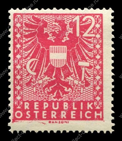 Австрия 1945 г. • SC# 438 • 12 g. • государственный герб • стандарт • MNH OG VF