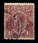 АВСТРАЛИЯ 1918г. GB# 52 / 1 1/2d. ГЕОРГ V / USED F-VF / ФАУНА