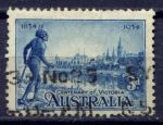 Австралия 1934 г. • Gb# 148 • 3 d. • 100-летие штата Виктория • вид Мельбурна • Used VF ( кат.- £ 6 )