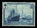 БЕЛЬГИЯ 1929 г. SC# B97 / 1.75fr. + 15c. БУХТА АНТВЕРПЕНА / MNH OG F-VF / КОРАБЛИ