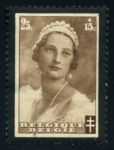 БЕЛЬГИЯ 1935 г. SC# B171 / 25c. + 15c. КОРОЛЕВА АСТРИД(ТРАУРНЫЙ) / MNH OG F-VF