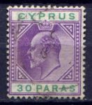 Кипр 1904-1910 гг. • Gb# 63(Sc# 51) • 30 pa. • Эдуард VII • стандарт • Used F-VF ( кат. - £2.50 )