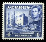 Кипр 1938-1951 гг. • Gb# 156b • 4 pi. • Георг VI • осн. выпуск • Замок Колосси (г. Лимасол) • MH OG VF ( кат.- £ 4 )