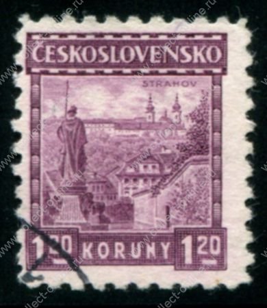 Чехословакия 1927-1929 гг. • Mi# 260(Sc# 132) • 1.20 Kr. • Крепость Карлштейн  • стандарт • Used VF