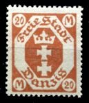 Данциг 1922-1923 гг. • Mi# 126Y • 20 M. • в.з. - цепь (3Y) • герб города • стандарт • MNH OG XF ( кат.- € 1.20 )