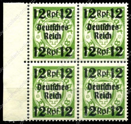 Германия 3-й рейх 1939 г. • Mi# 721 • 12 на 7 pf. • надпечатка "Deutsches Reich" на марке Данцига • кв.блок • MNH OG XF+ ( кат.- € 24+ )