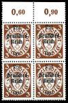 Германия 3-й рейх 1939 г. • Mi# 716X • 3 pf. • надпечатка "Deutsches Reich" на марке Данцига • кв.блок • MNH OG XF+ ( кат.- € 12+ )