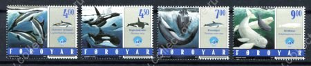 ФАРЕРСКИЕ О-ВА 1998г. SC# 339-42 / КИТЫ / MNH OG VF / МОРСКАЯ ФАУНА