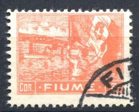 ФИЮМЕ 1919г. SC# 41 / 3 cor. / МАЛЬЧИК С ФЛАГОМ / USED F-VF / КОРАБЛИ