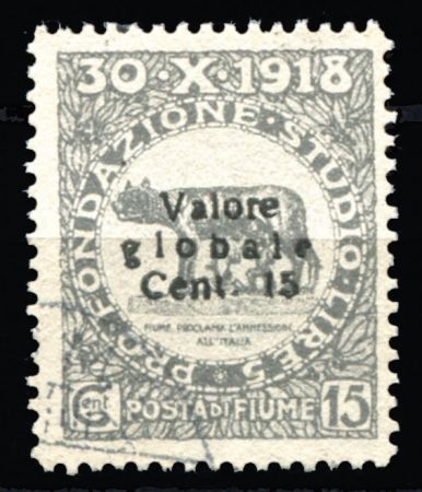 ФИЮМЕ 1919-20гг. SC# 75 / 15c./15c. / РИМСКАЯ ВОЛЧИЦА / USED F-VF / ИСТОРИЯ