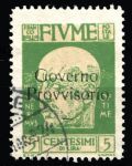 Фиуме 1920 г. • Mi# 114 • 5 c. • надпечатка "Governo Provvisorio" на м. 1919 г. • Used F-VF ( кат. - €1 )