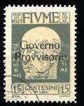 Фиуме 1920 г. • Mi# 116 • 15 c. • надпечатка "Governo Provvisorio" на м. 1919 г. • Used F-VF ( кат. - €1 )