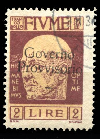 Фиуме 1920 г. • Mi# 125 • 2 L. • надпечатка "Governo Provvisorio" на м. 1919 г. • Used F-VF ( кат. - €15 )