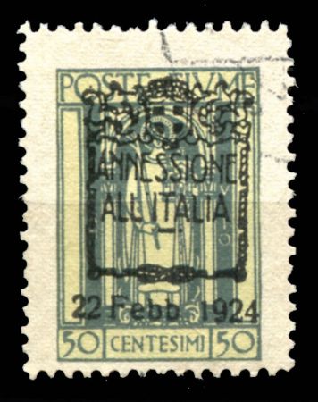 ФИЮМЕ 1924г. SC# 202 / 50c. / АРКА / USED F-VF / АРХИТЕКТУРА