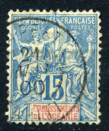 ФР. ПОЛИНЕЗИЯ 1892-1907гг. SC# 8 / 15c. / СТАНДАРТ / USED F-VF