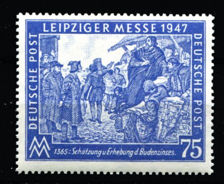Германия • Совместная зона оккупации 1947 г. • Mi# 966a • 75 pf. • Лейпцигская осенняя ярмарка • для оккупированных территорий • MNH OG VF