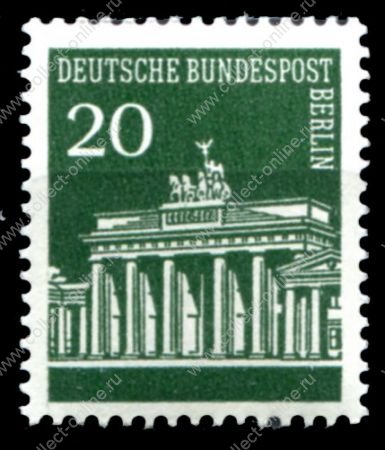 Западный Берлин 1966-1969 гг. • Mi# 287(Sc# 9N252) • 20 pf. • Бранденбургские ворота • стандарт • MNH OG XF