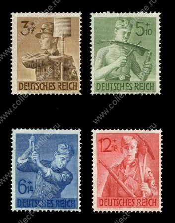 Германия 3-й рейх 1943г. Mi# 850-3(Sc# B237-40) • Труд на благо рейха • MNH OG VF