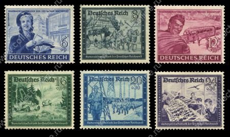 Германия 3-й рейх 1944 г. •MI# 888-93 (SC# B272-7) • Фонд почтовых служащих • полн. серия • MNH OG VF