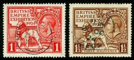 Великобритания 1924 г. • Gb# 430-1 • 1 и 1 ½ d. • Выставка достижений Британской империи • Used VF ( кат.- £25 ) • полн. серия