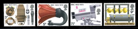 ВЕЛИКОБРИТАНИЯ 1972г. GB# 909-12 / Би-Би-Си / MNH OG VF / РАДИО