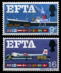 Великобритания 1967 г. • Gb# 715-6 • 9 d. и 1s.6d. • Европейская Ассоциация Свободной Торговли • полн. серия • MNH OG XF
