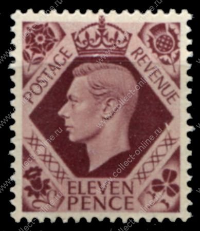 Великобритания 1937-1947 гг. • Gb# 474a • 11 d. • Георг VI • стандарт • MNH OG VF ( кат. - £4 )