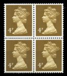 ВЕЛИКОБРИТАНИЯ 1970-1990гг SC# MH41 / 4p. МАШИННЫЙ СТАНДАРТ / MNH OG VF / кв. блок