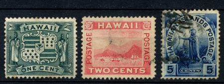 Гаваи 1899 г. • SC# 80-2 • 1,2  и 5 c. • осн. выпуск • полн. серия • Used F-VF