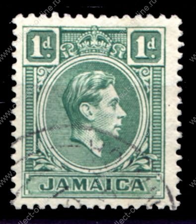 Ямайка 1938-1952 гг. • Gb# 122a(Sc# 149) • 1 d. • Георг VI • стандарт • пара • Used F-VF