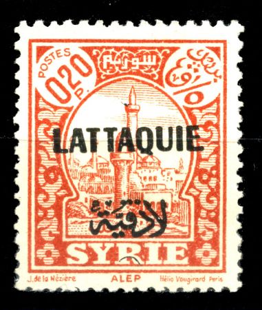 Латакия 1931-1933 гг. • SC# 4 • 20 с. • надпечатка на осн. выпуске марок Сирии • оранж. • MH OG VF