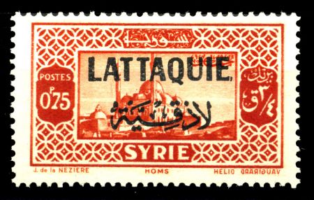 Латакия 1931-1933 гг. • SC# 8 • 75 с.(0.75 pi.) • надпечатка на осн. выпуске марок Сирии • MH OG VF