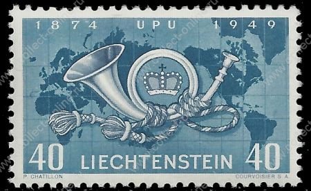 ЛИХТЕНШТЕЙН 1949г. SC# 237 / UPU / MNH OG VF / КАРТЫ