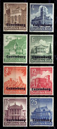 Люксембург • Немецкая оккупация 1941 г. • Mi# 33-40 (SC# NB1-8 ) • Фонд зимней помощи (надпечатки на марках Германии) • благотворительный выпуск • MNH OG XF