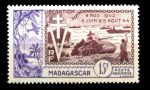 МАЛАГАСИ 1954г. SC# C57 / 15fr. / 10 ЛЕТ ОСВОБОЖДЕНИЯ / MNH OG VF / КОРАБЛИ АВИАЦИЯ