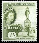 Мальта 1956-58 гг. • Gb# 278 • 2 sh. • Георг VI основной выпуск • Памятники и архитектура • MH OG XF • ( кат.- £13 )