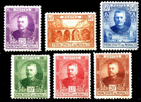 МОНАКО 1923-4гг. SC# 50-5 / 10-50 c. ПРИНЦ ЛУИ II и МОСТ САМОУБИЙЦ / MH OG F-VF / АРХИТЕКТУРА