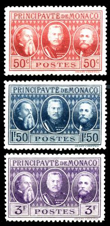 МОНАКО 1928г. SC# 100-2 / ПРИНЦЫ МОНАКО ФИЛ. ВЫСТАВКА / MNH OG F-VF