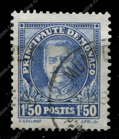 Монако 1932-1937 гг. • SC# 122 • 1.50 fr. • осн. выпуск • Князь Луи II • Used F-VF ( кат. - $12 )