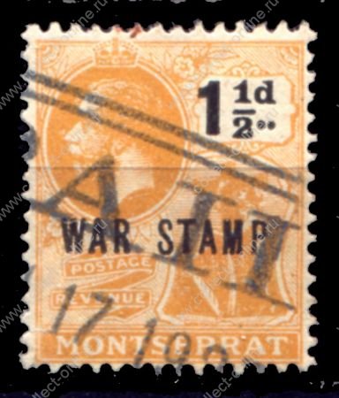 МОНТСЕРРАТ 1918г. SC# MR3 / 1 1/2 d. ГЕОРГ V / USED F-VF