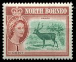 Северное Борнео 1961 г. Gb# 391 • 1 c. • Елизавета II осн. выпуск • Виды и фауна • олень • MH OG XF