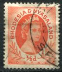 Родезия и Ньясаленд 1954-1956 гг. • Gb# 1 • ½ d. • Елизавета II • стандарт • Used VF